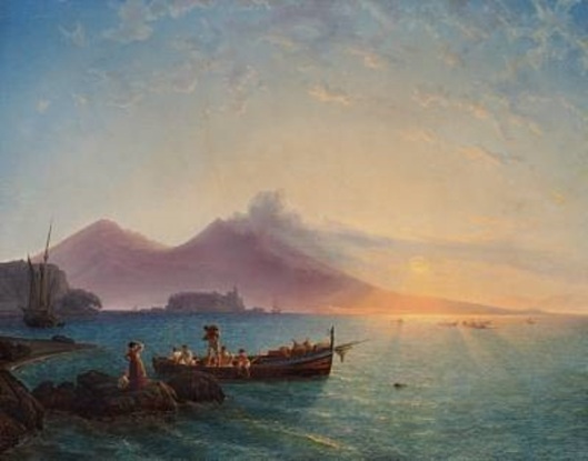 The Bay Of Naples With Fishermen Carrying The Catch Of The Day Ashore (1842)