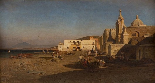 View Of The Bay Of Naples With Vesuvius Smoking (1875)