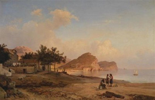 Bay Of Ieranto With Fishermen, Amalfi Coast (1852)