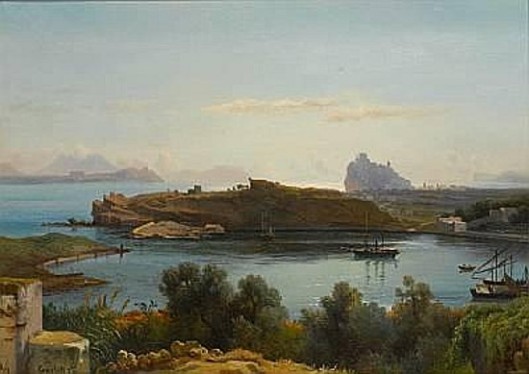 View Of The Gulf Of Naples At Ischia With Aragonesi Castle In The Background (1878)